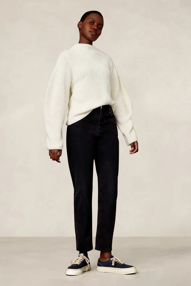 CAROLINE CROPPED | ECO RECYCLED BLACK WORN - Image 3