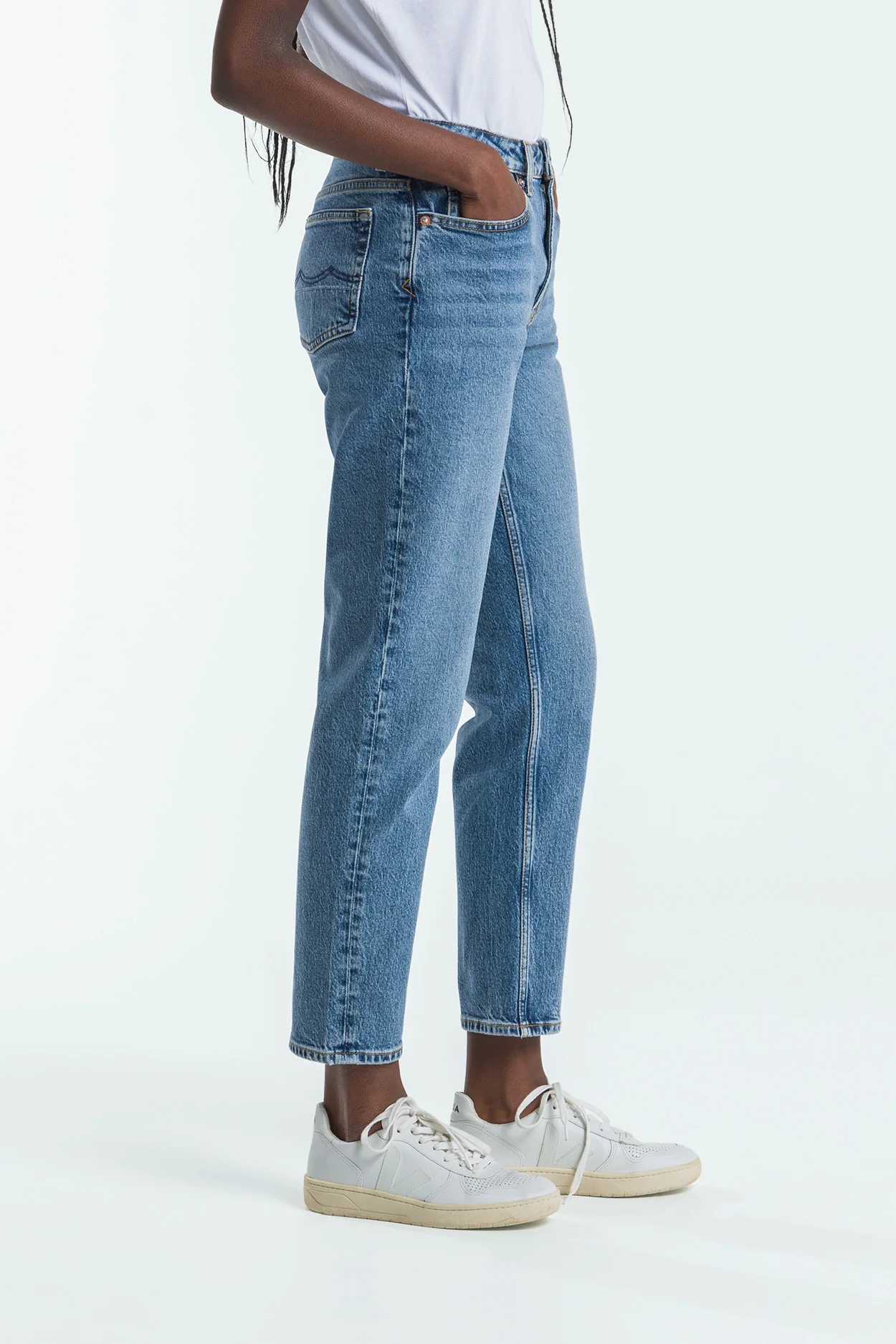 CAROLINE CROPPED STRETCH | ECO XAVIER BLUE MARBLE - Image 3